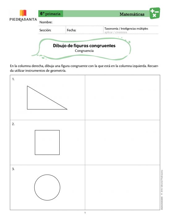 Dibujo de figuras congruentes