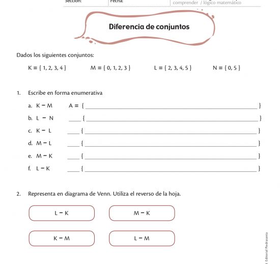 Diferencia de conjuntos