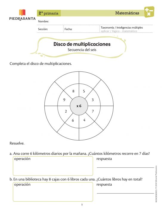 Disco de multiplicaciones