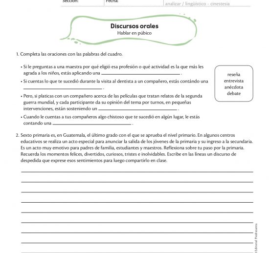 Discursos orales