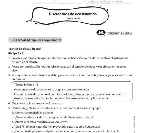 Discutamos de ecosistemas