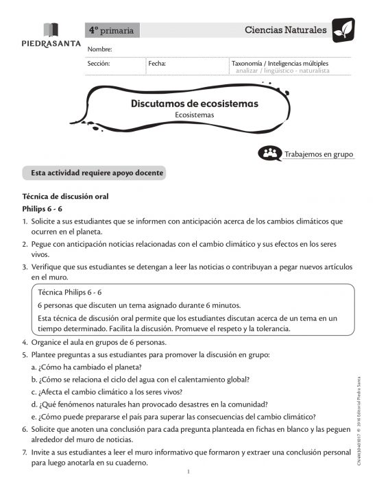 Discutamos de ecosistemas