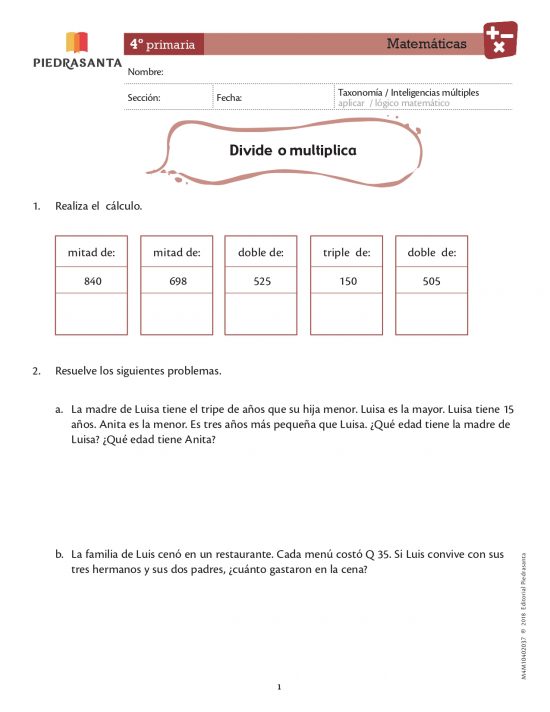 Divide o multiplica