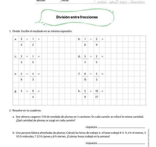 División de fracciones