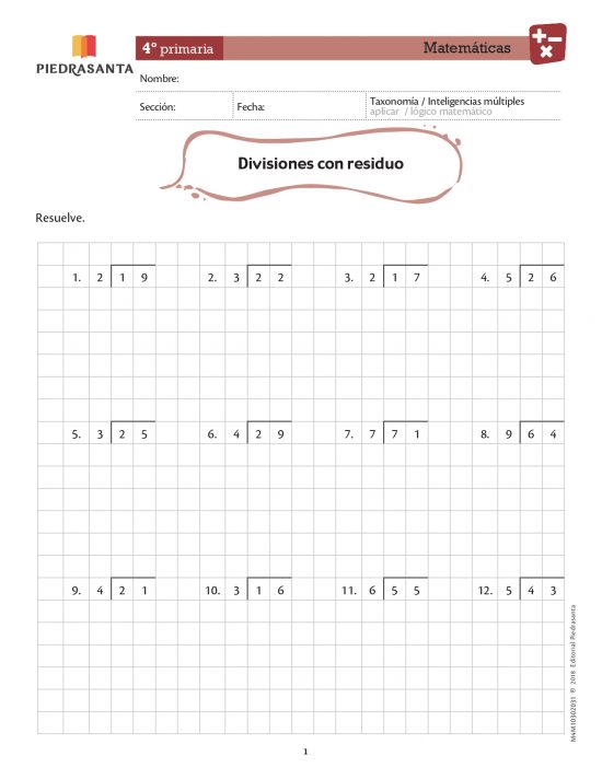 Divisiones con residuo
