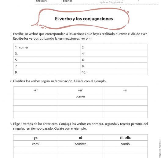 El verbo y las conjugaciones