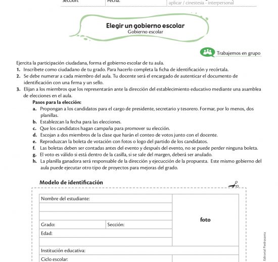 Elegir un gobierno escolar