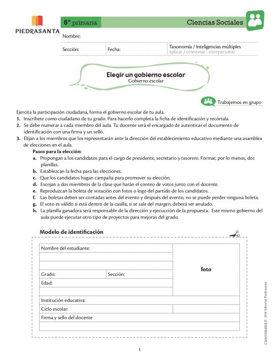 Elegir un gobierno escolar