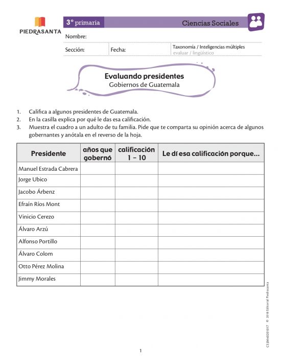 Evaluando Presidentes