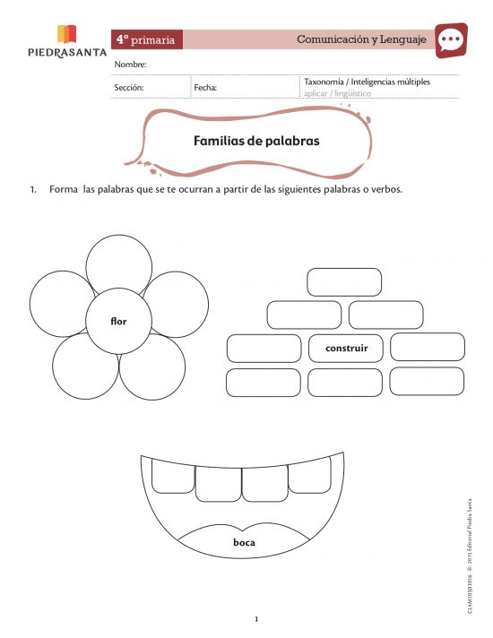 Familias de palabras