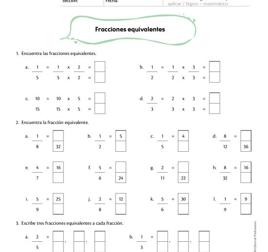 Fracciones equivalentes