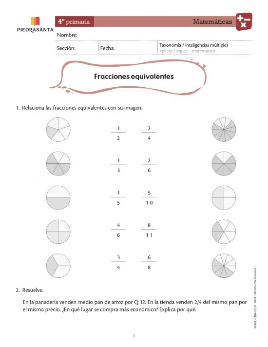Fracciones equivalentes