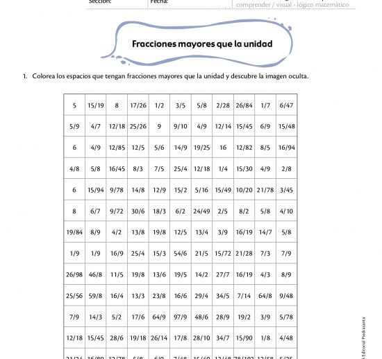 Fracciones mayores que la unidad