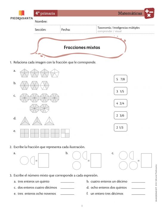 Fracciones mixtas