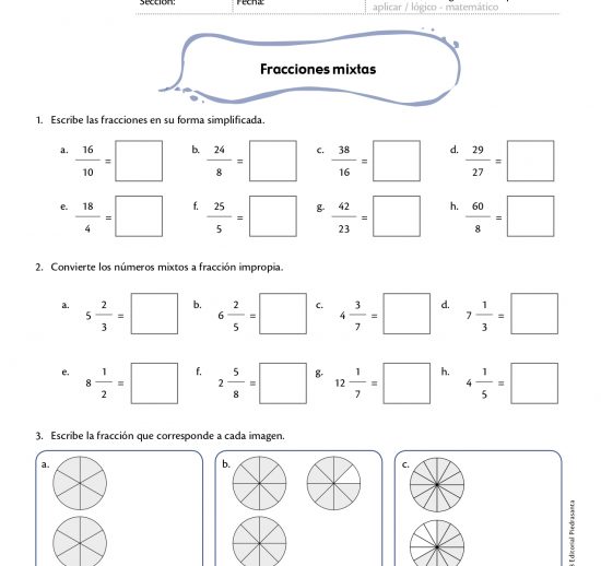 Fracciones mixtas