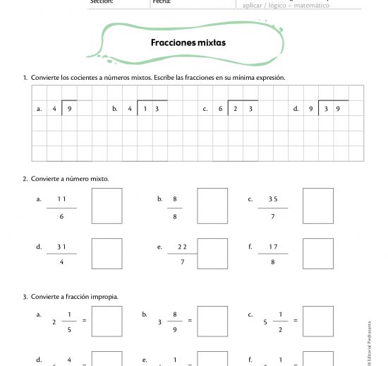 Fracciones mixtas