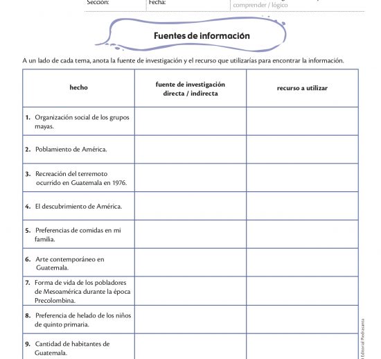 Fuentes de investigacion