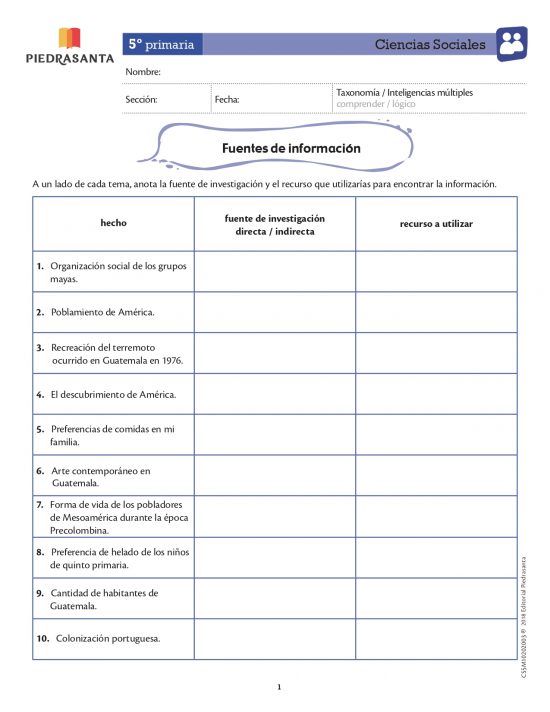 Fuentes de investigacion