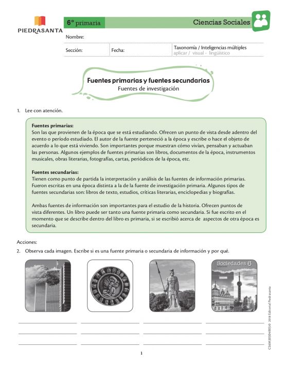 Fuentes primarias y fuentes secundarias