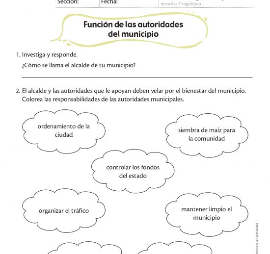 Función de las autoridades del municipio