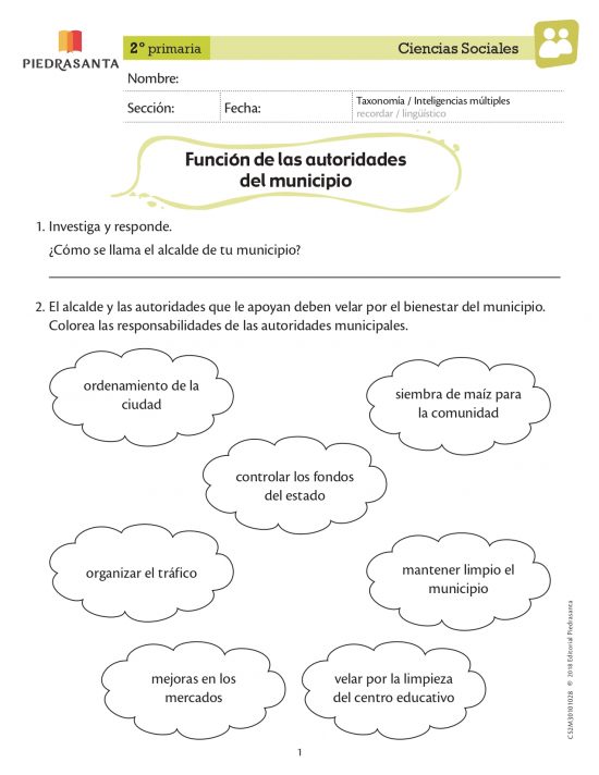 Función de las autoridades del municipio
