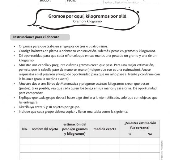 Gramos por aquí, kilogramos por allá