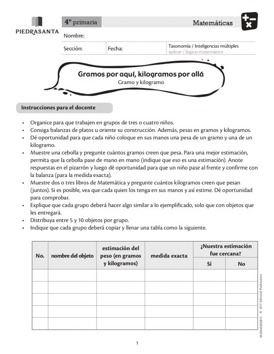 Gramos por aquí, kilogramos por allá