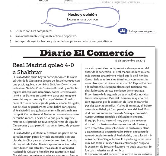 Hecho y opinión