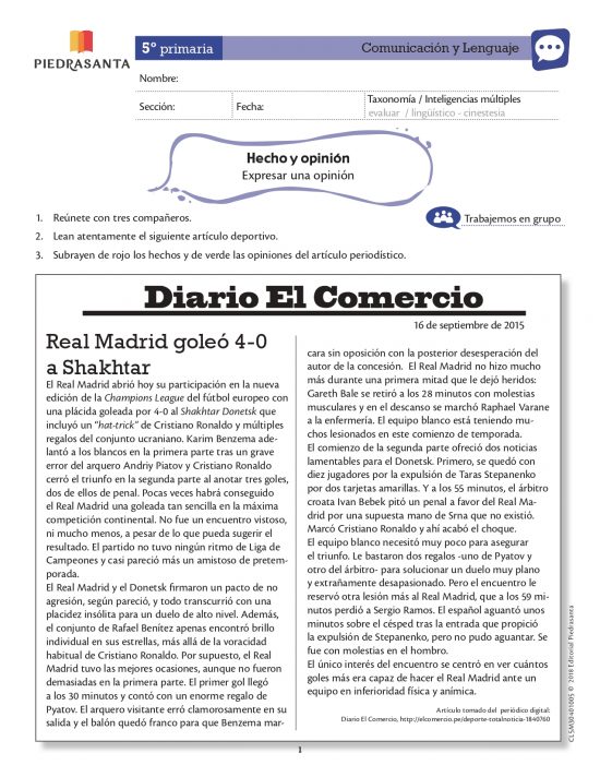 Hecho y opinión