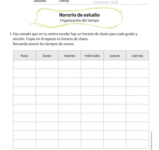 Horarios de estudio