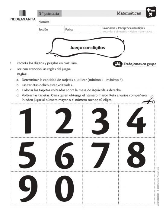 Juego con dígitos