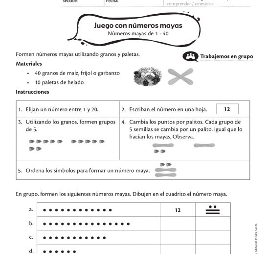 Juego con números mayas