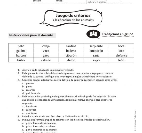 Juego de criterios