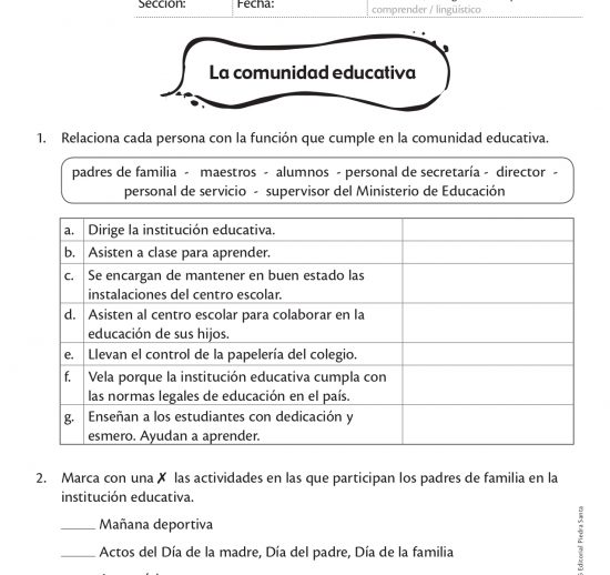 La comunidad educativa