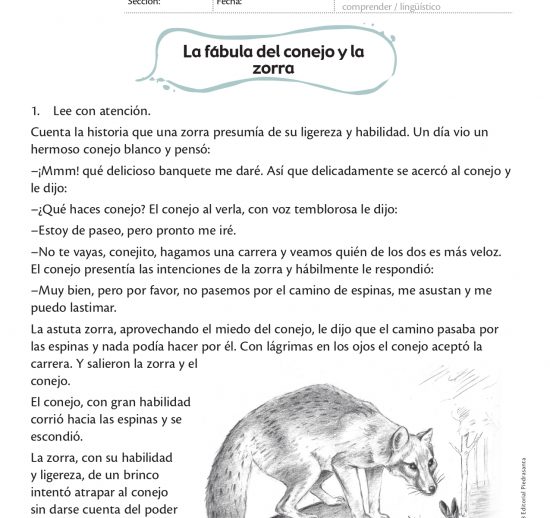 "La fábula del conejo y la zorra"