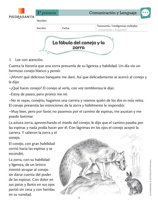 "La fábula del conejo y la zorra"