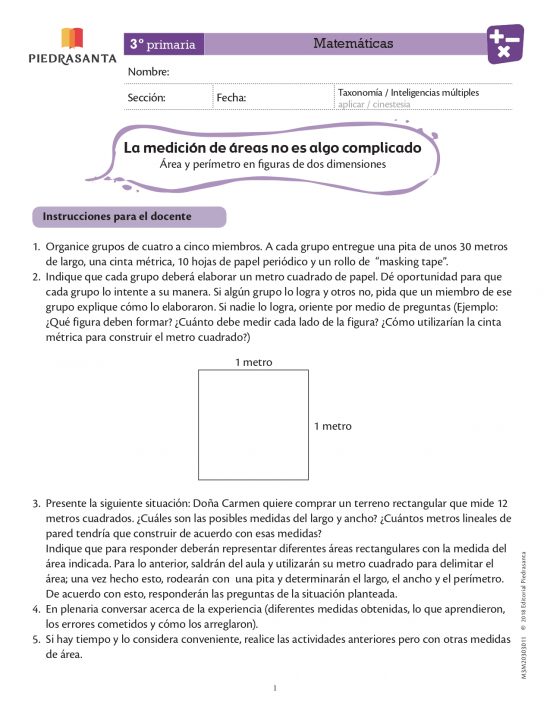 La medición de áreas no es algo complicado