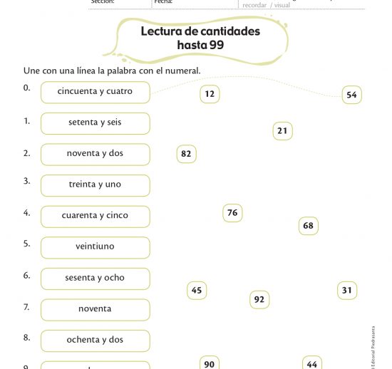 Lectura de cantidades hasta 99