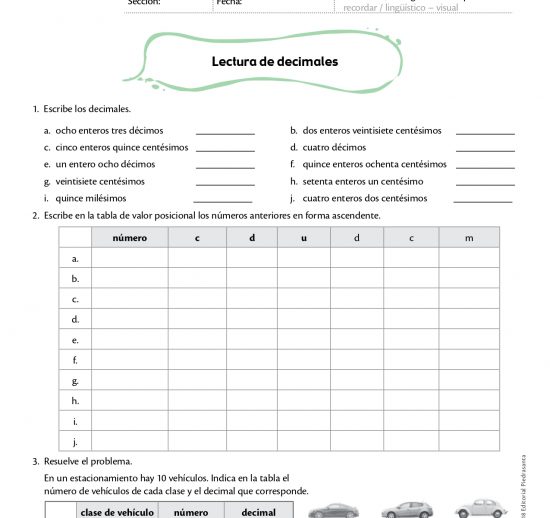 Lectura de decimales