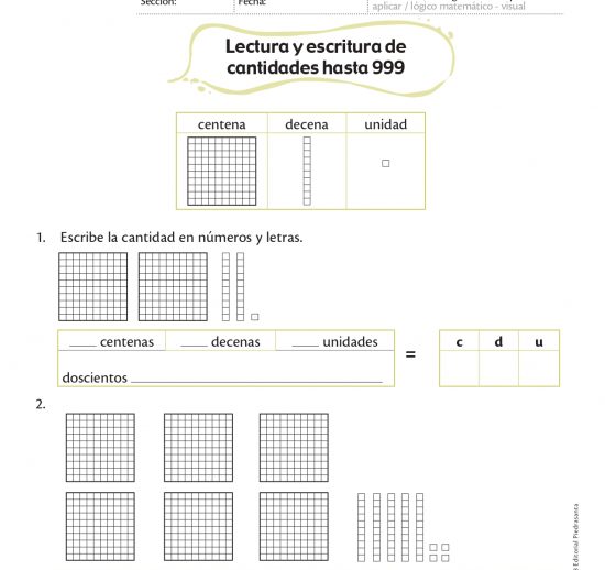 Lectura de cantidades hasta 999