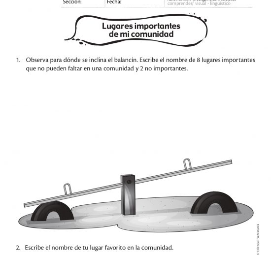 Lugares importantes de mi comunidad