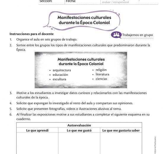 Manifestaciones culturales durante al Época Colonial