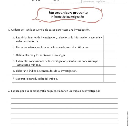 Me organizo y presento