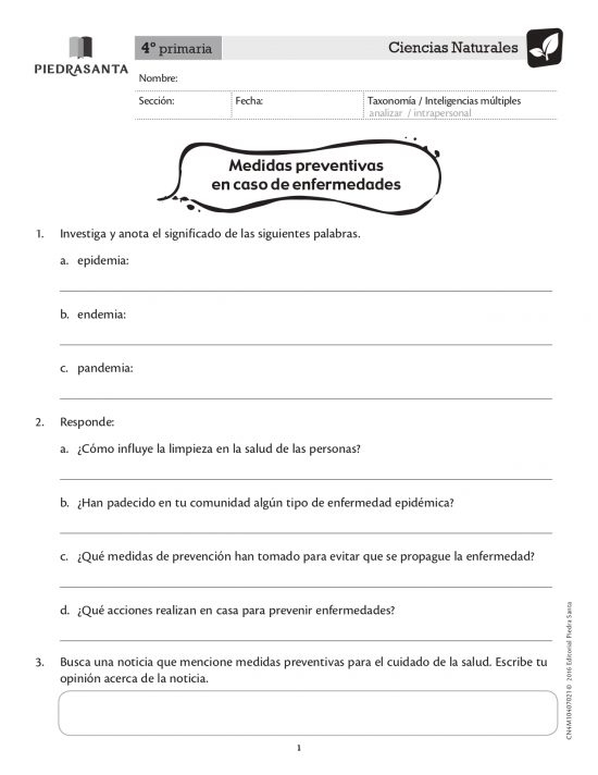 Medidas preventivas en caso de enfermedades