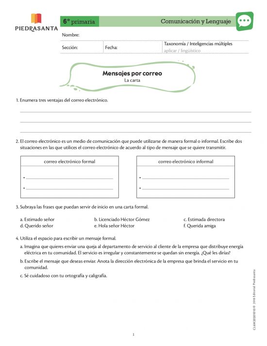 Mensajes por correo