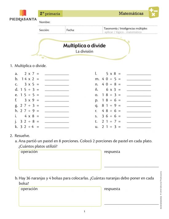 Multiplica o divide