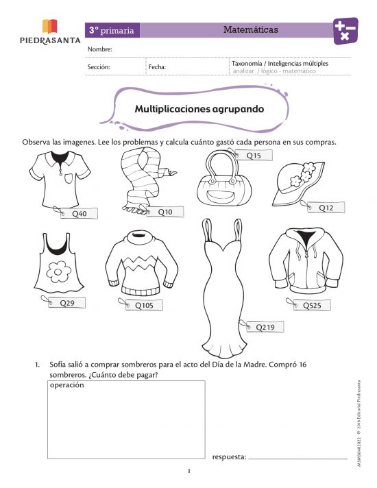 Multiplicaciones agrupando