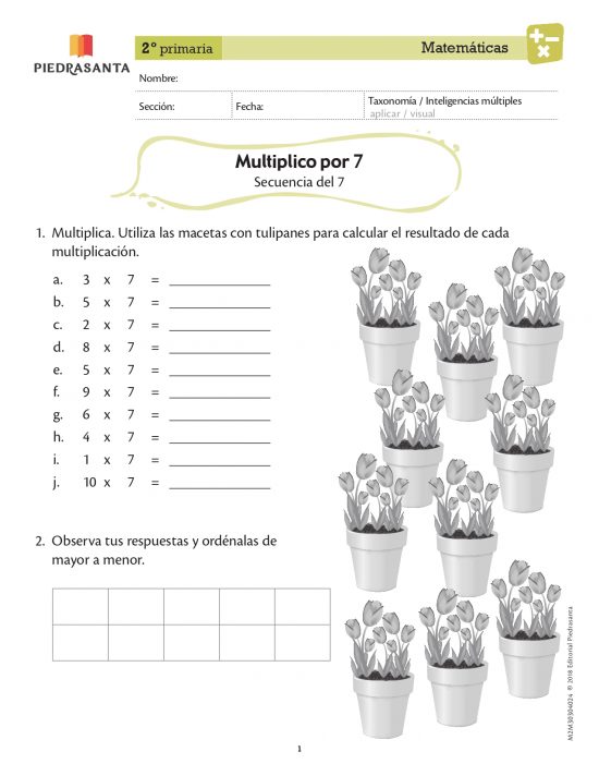 Multiplico por 7