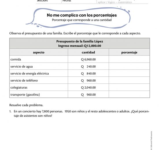 No me complico con los porcentajes