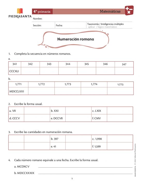 Numeración romana